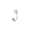 [鍍銀]單隻-個性鑲鉆五角星螺絲耳釘 - 一只螺丝星星耳钉（白金色）, 铜（配螺丝珠）