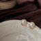 [925銀針]法式珍珠圓形幾何耳釘1802 - 1802