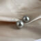 [925銀針] 冷淡灰玻璃珍珠耳釘2685 - 2688十二毫米灰