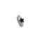 [鍍銀]單隻-藍色鋯石星星耳扣 - 一只白金色蓝色星星耳扣, 铜