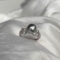 [925純銀]輕奢鋯石珍珠開口戒指YC4890R - 银色灰珍珠, 开口可调节
