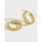 [925純銀]極簡復古鏈條耳環 - 18K金色, 925银