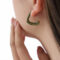 [316L鈦鋼]法式復古L形滴油耳環F952 - F952-绿滴油金色耳环