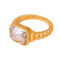 [316L鈦鋼]幾何愛心多色戒指A503 - A504-金色白玻璃石戒指-8号