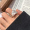 [鍍銀]個性誇張珍珠戒指 - 1055珍珠（8号开）, 开口可调节