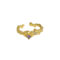 [925純銀]鋯石肌理質感戒指 - 18K金色【紫红色】, 开口可调节