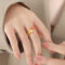 [316L鈦鋼]法式浪漫滴油戒指A095 - A095-橙色滴油金色戒指, 7号开口不可调节