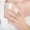 [316L鈦鋼]花朵滴油珍珠戒指A498 - A498-金色戒指, 7号开口不可调节