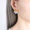 [316L鈦鋼]法式心形滴油耳環F844 - F844-白滴油金色耳钉