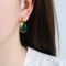 [316L鈦鋼]多彩樹脂時尚耳環F998 - F998-绿树脂金色耳环