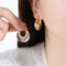 [316L鈦鋼]多彩樹脂時尚耳環F998 - F998-透明树脂金色耳环