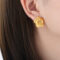 [316L鈦鋼]個性創意花朵紋理耳環F967 - F967-金色耳环
