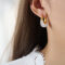 [316L鈦鋼]多彩樹脂時尚耳環F998 - F998-白树脂金色耳环