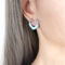 [316L鈦鋼]法式心形滴油耳環F844 - F844-蓝滴油钢色耳钉