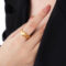 [316L鈦鋼]個性創意手勢戒指A195 - A195-金色戒指, 7号开口不可调节
