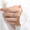 [316L鈦鋼]個性鑲嵌鋯石戒指A521 - A521-粉锆石钢色戒指, 6号