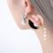 [316L鈦鋼]桃心鑲嵌仿珍珠耳環F094 - F899-钢色耳环