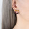 [316L鈦鋼]法式心形滴油耳環F844 - F844-棕滴油金色耳钉