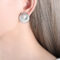 [316L鈦鋼]ins仿珍珠月光石螺紋耳環F847 - F847-白仿珍珠钢色耳环