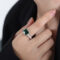 [316L鈦鋼]個性玻璃石戒指A504 - A504-绿玻璃石钢色戒指, 6号