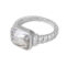 [316L鈦鋼]幾何愛心多色戒指A503 - A504-钢色白玻璃石戒指-7号