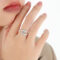 [316L鈦鋼]法式流行蛇戒指A002 - A002-钢色白水钻戒指, 7号开口不可调节