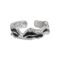 [925純銀]小眾紋理黑滴釉戒指 - HJZ1766款, 开口可调节