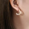 [316L鈦鋼]法式復古L形滴油耳環F952 - F952-白滴油金色耳环
