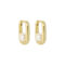 [925純銀]小眾橢圓珍珠耳環 - 18K金色, 925银