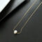[鈦鋼]天然珍珠掛墜鎖骨鏈 - 04-K14 白色小珍珠项链