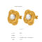 [316L鈦鋼]桃心鑲嵌仿珍珠耳環F094 - F600-金色耳环