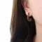 [316L鈦鋼]法式復古L形滴油耳環F952 - F952-棕滴油金色耳环