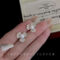 [🇰🇷韓.代工]珍珠花朵鋯石耳環 - 镀金-淡水珍珠花朵耳钉