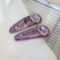 韓版絲絨布藝愛心水鉆bb夾兩件套 - 23990D 紫色两件套