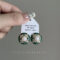 [🇰🇷韓.代工]復古珍珠鋯石耳環 - 镀金-绿色珍珠耳钉