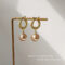 [925銀針]高級感圓形珍珠耳環1507 - 1507