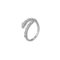 [銅]中性風蛇形鋯石戒指 - 白金色蛇形锆石戒指, 铜（开口可调节）