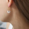 [316L鈦鋼]法式回形針彩軸耳環F984 - F984-白彩釉金色耳环