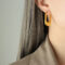 [316鈦鋼]復古耳圈耳環輕奢耳飾F671 - F671-金色耳环