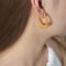 [316鈦鋼]復古耳圈耳環輕奢耳飾F671 - F1104-金色耳环