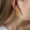 [316L鈦鋼]螺紋橢圓型雙環耳扣F1149 - F1149-金色耳环