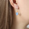 [316L鈦鋼]法式回形針彩軸耳環F984 - F984-蓝彩釉钢色耳坏