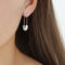[316L鈦鋼]法式回形針彩軸耳環F984 - F984-白彩釉钢色耳环