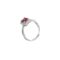 [銅]石榴紅鋯石戒指 - 红色方糖戒指（白金色）, 开口可调节