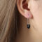 [316L鈦鋼]法式回形針彩軸耳環F984 - F984-黑彩釉钢色耳坏