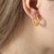 [316L鈦鋼]法式條紋U型幾何耳環F1174 - F1174-金色耳环
