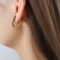 [316L鈦鋼]復古弧形捷克鉆耳扣F981 - F981-金色绿钻耳坏