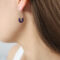 [316L鈦鋼]法式回形針彩軸耳環F984 - F984-紫彩釉钢色耳环