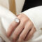 [316L鈦鋼]個性白海貝戒指 - A548-钢色戒指, 7号