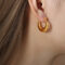 [316L鈦鋼]個性幾何U型耳環F1180 - F1180-金色耳环